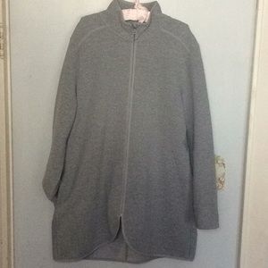 ATHLETIC COTTON BLEND LONG SWEAT JACKET